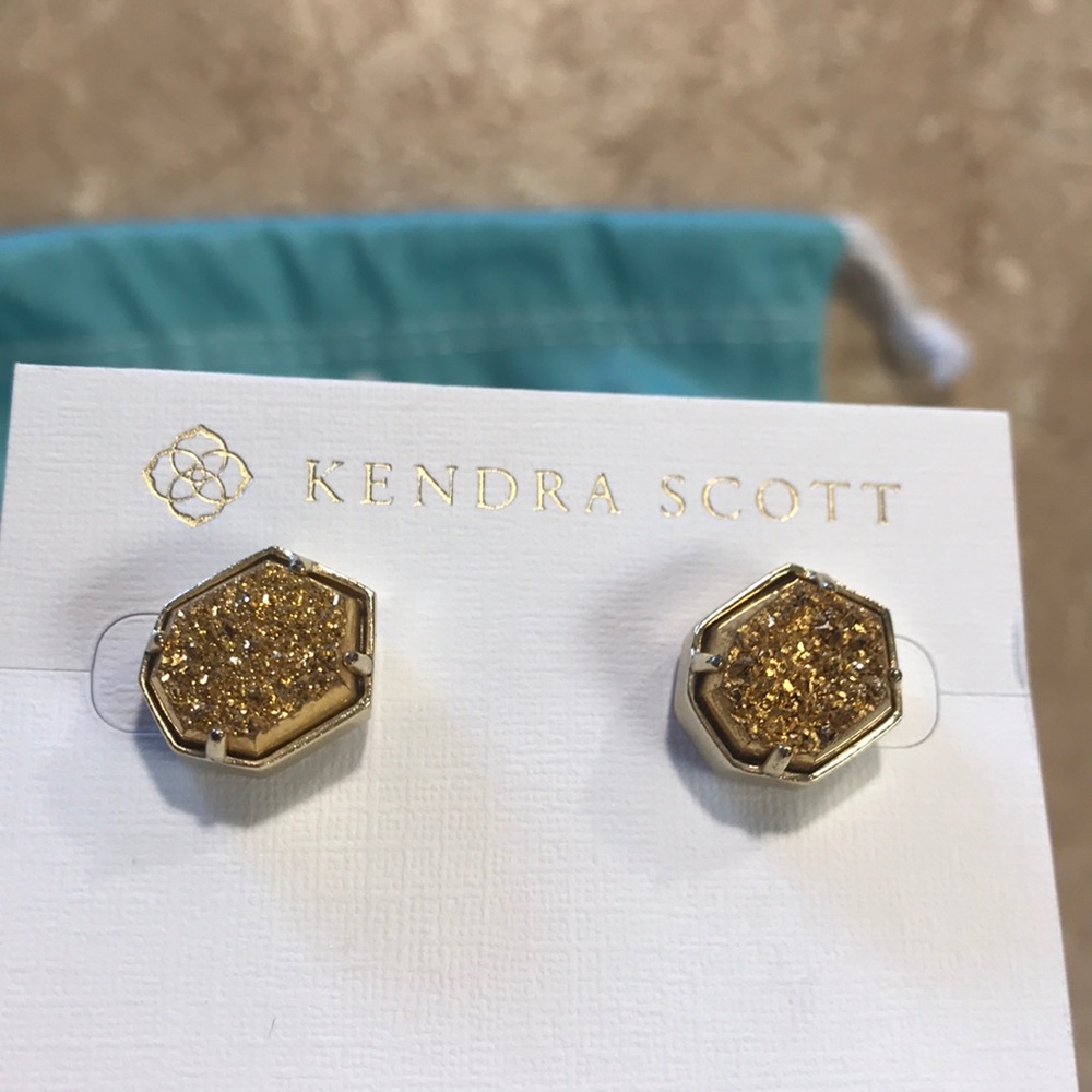 Kendra Scott Gold Drusy studs - Picture 5 of 7